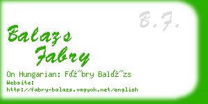 balazs fabry business card